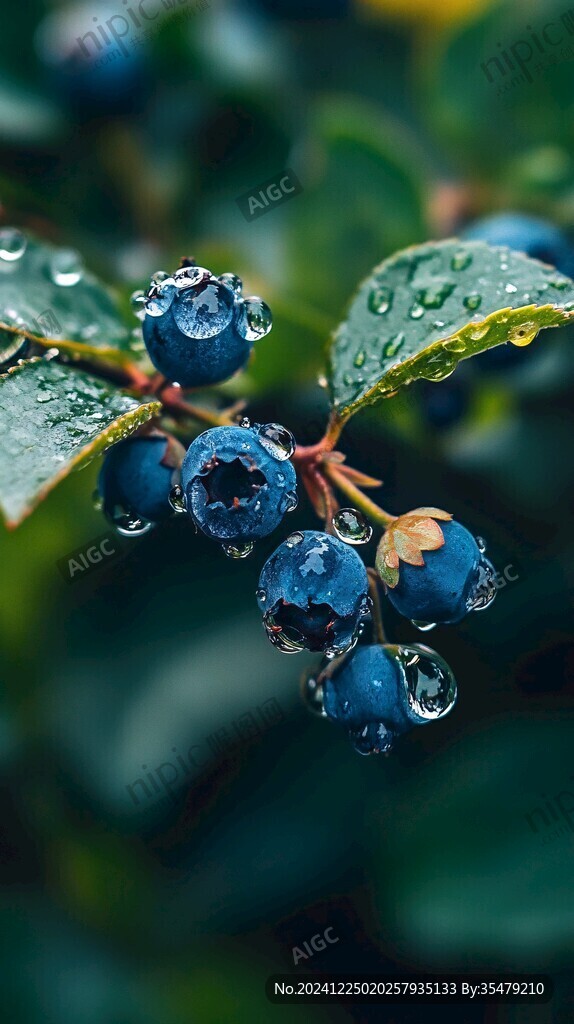 雨天蓝莓果