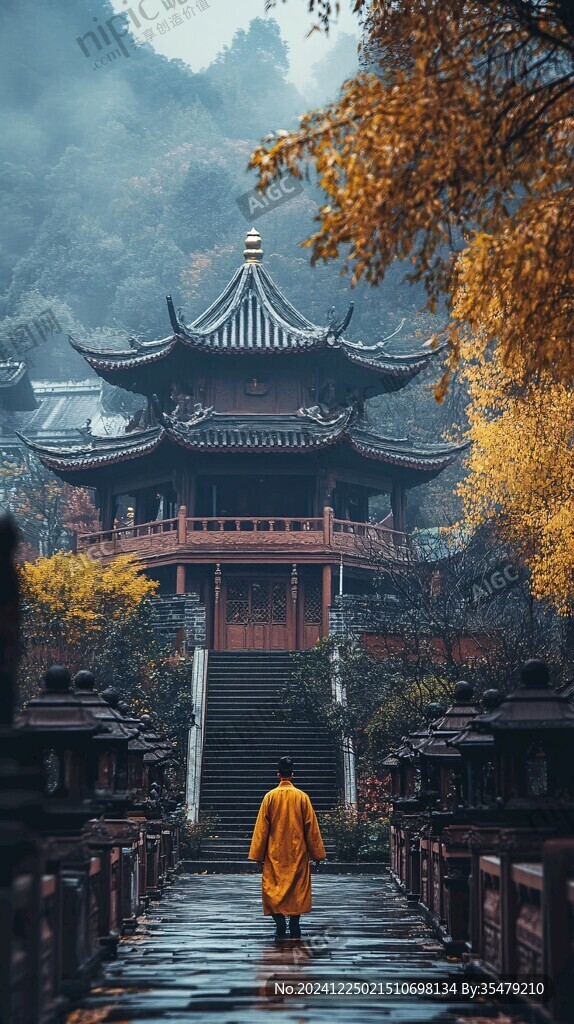 古刹秋色