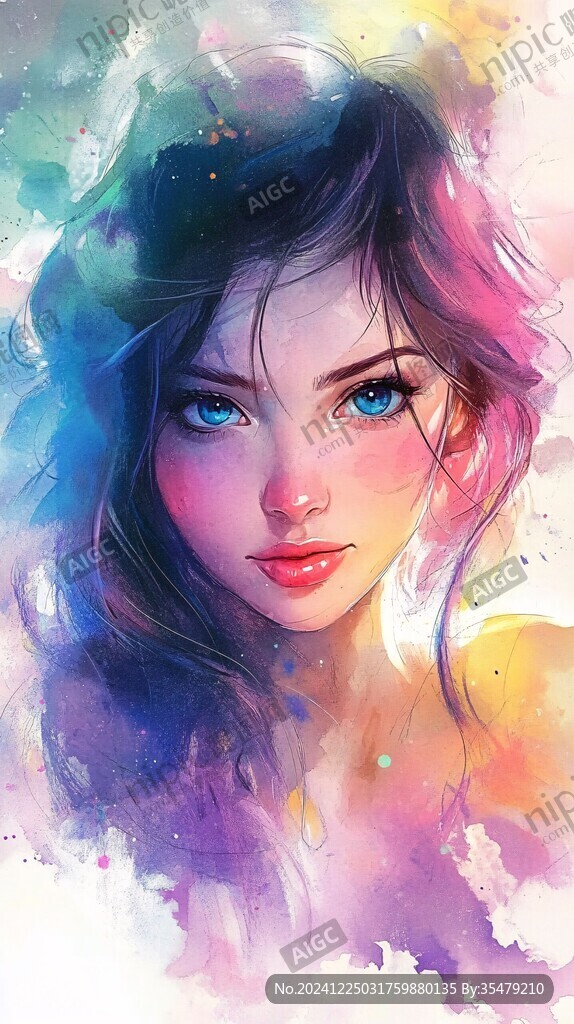 数字美女插画