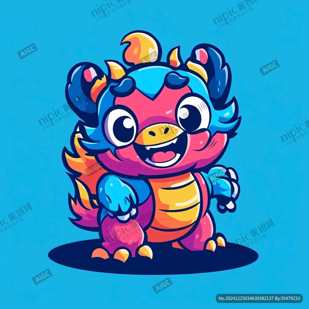 卡通龙年吉祥物插画