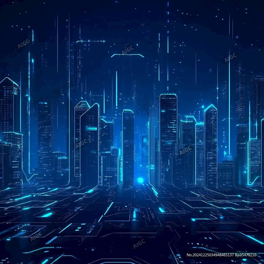 智慧城市蓝色科技背景