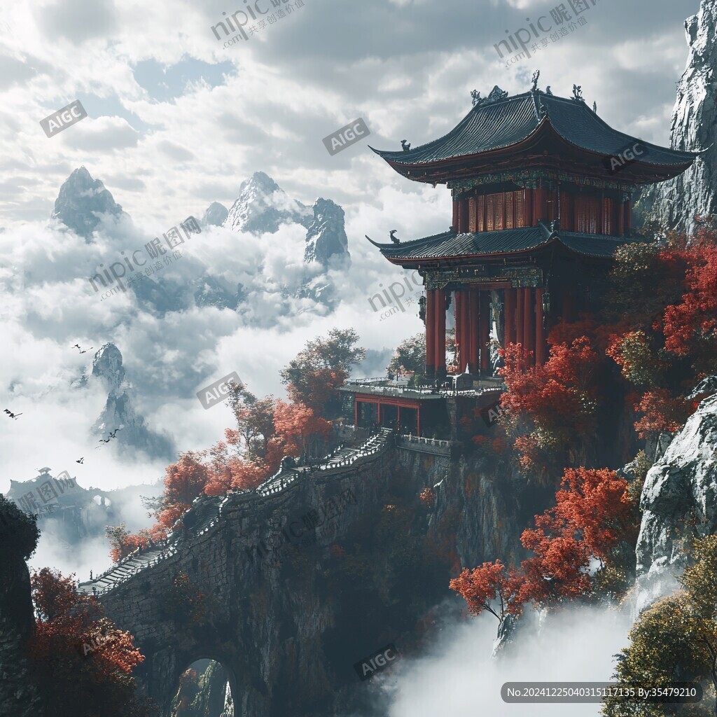 宫殿楼阁仙境仙人大殿