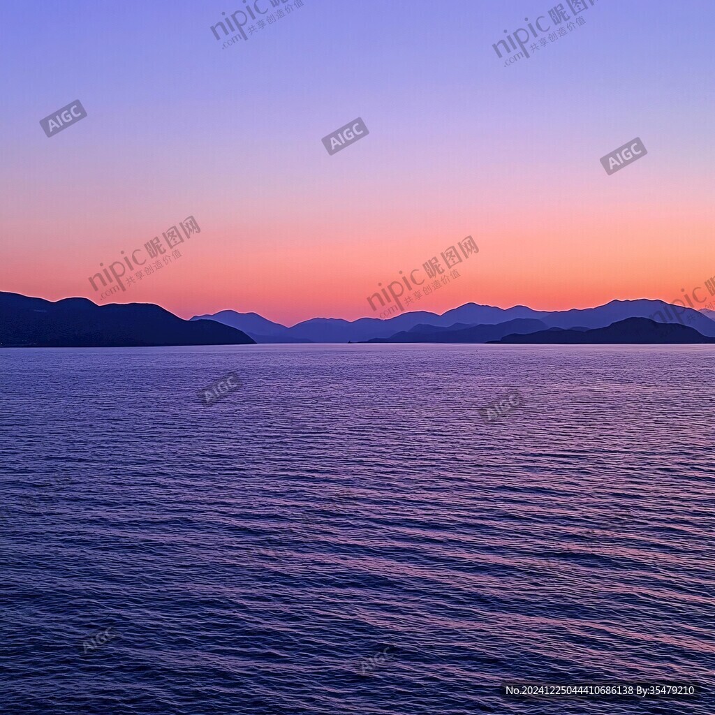 黄昏松花湖