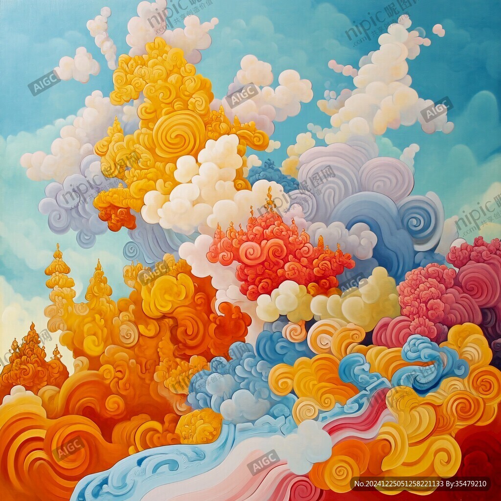 彩云海水纹