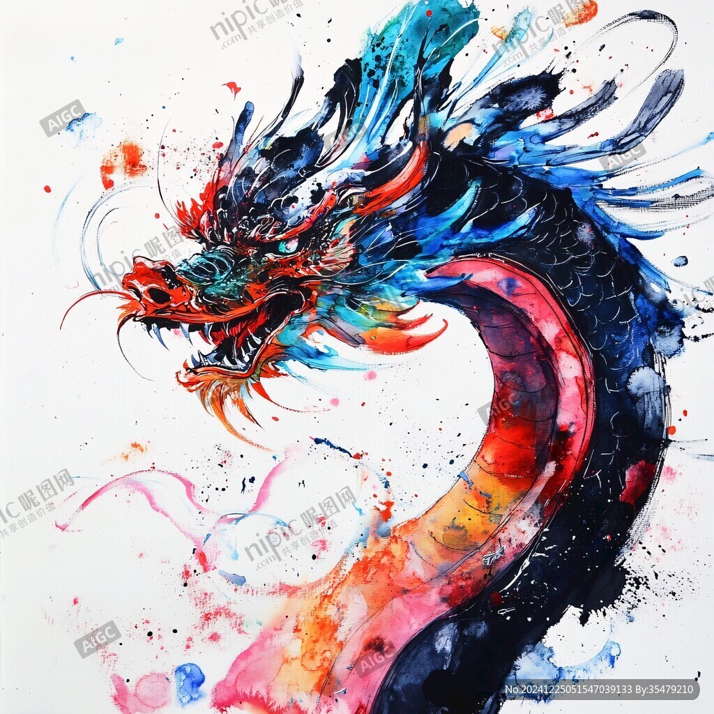淡彩龙腾