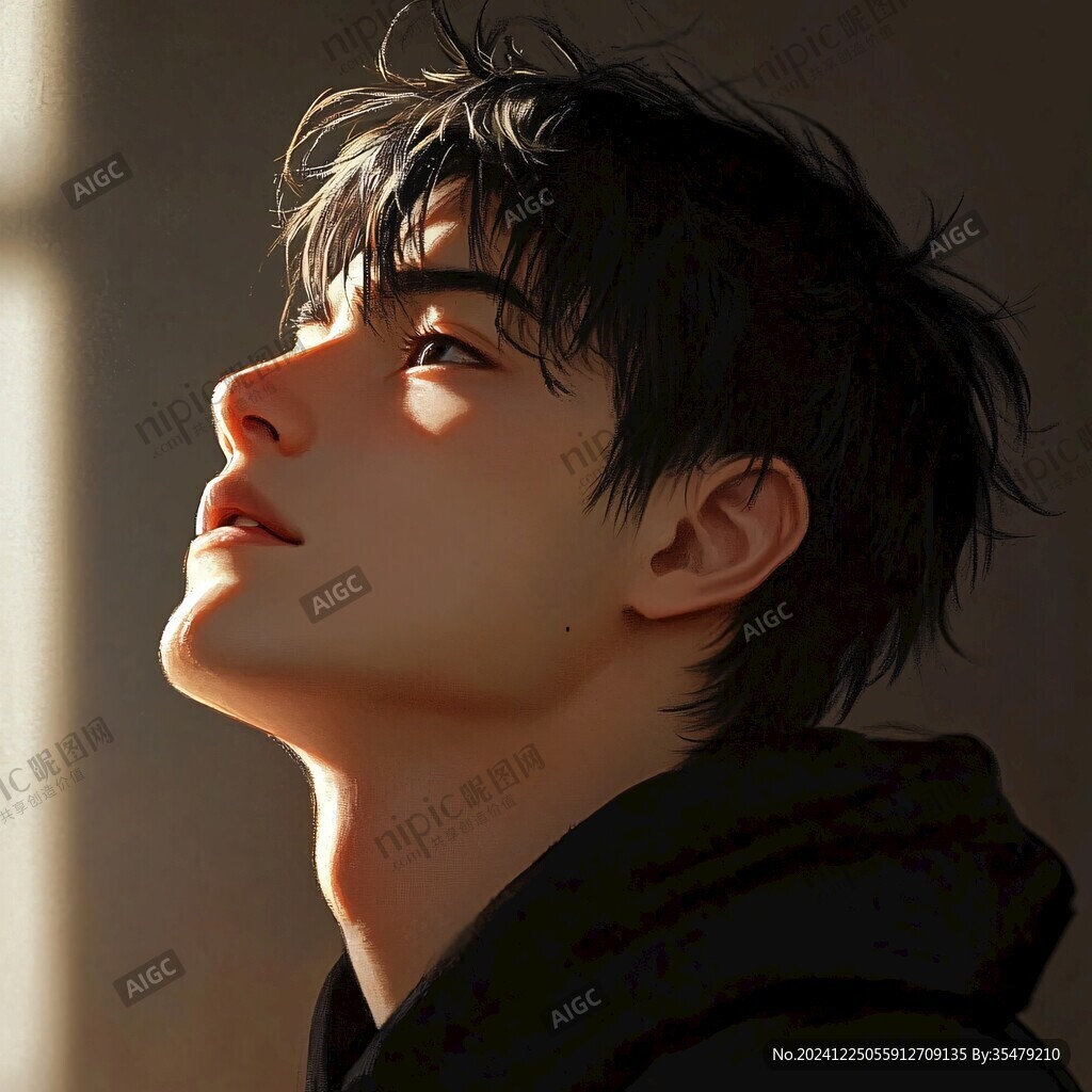 男生头像插画
