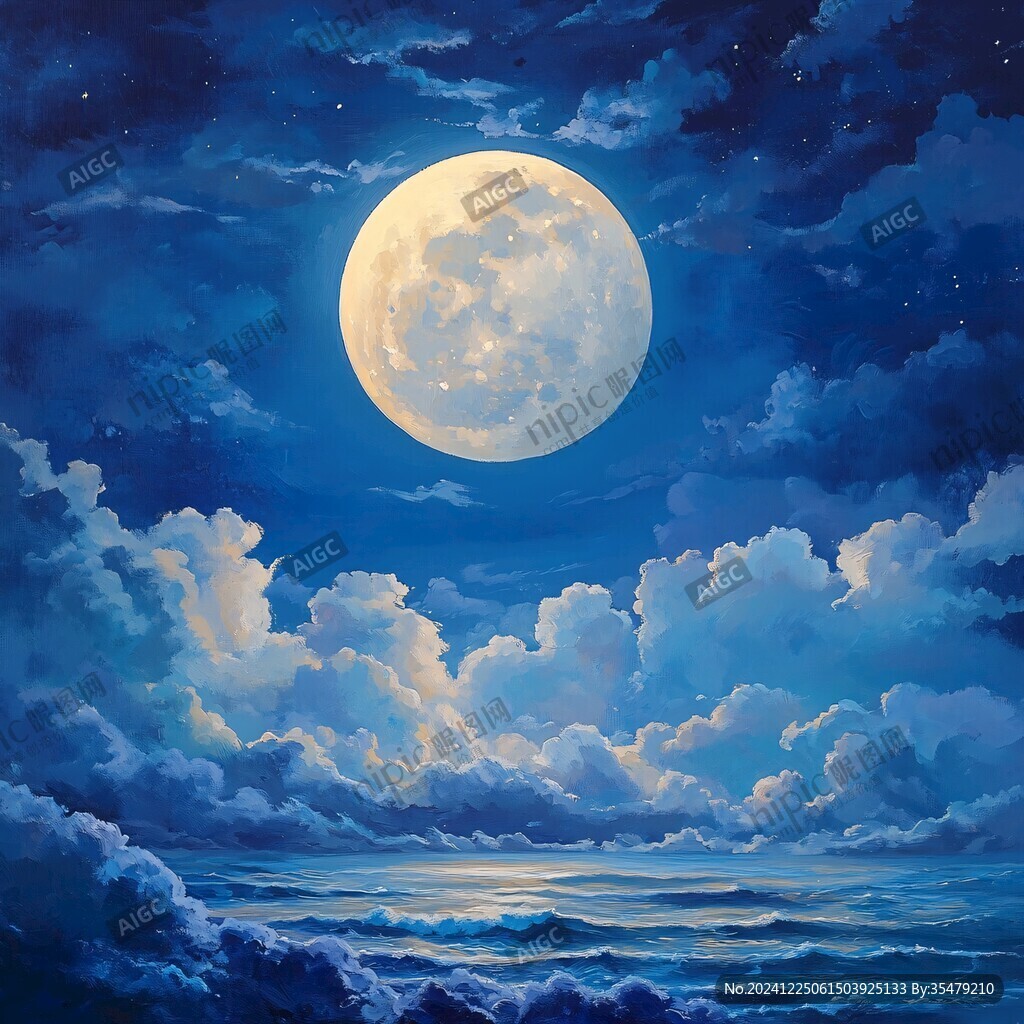 月夜油画