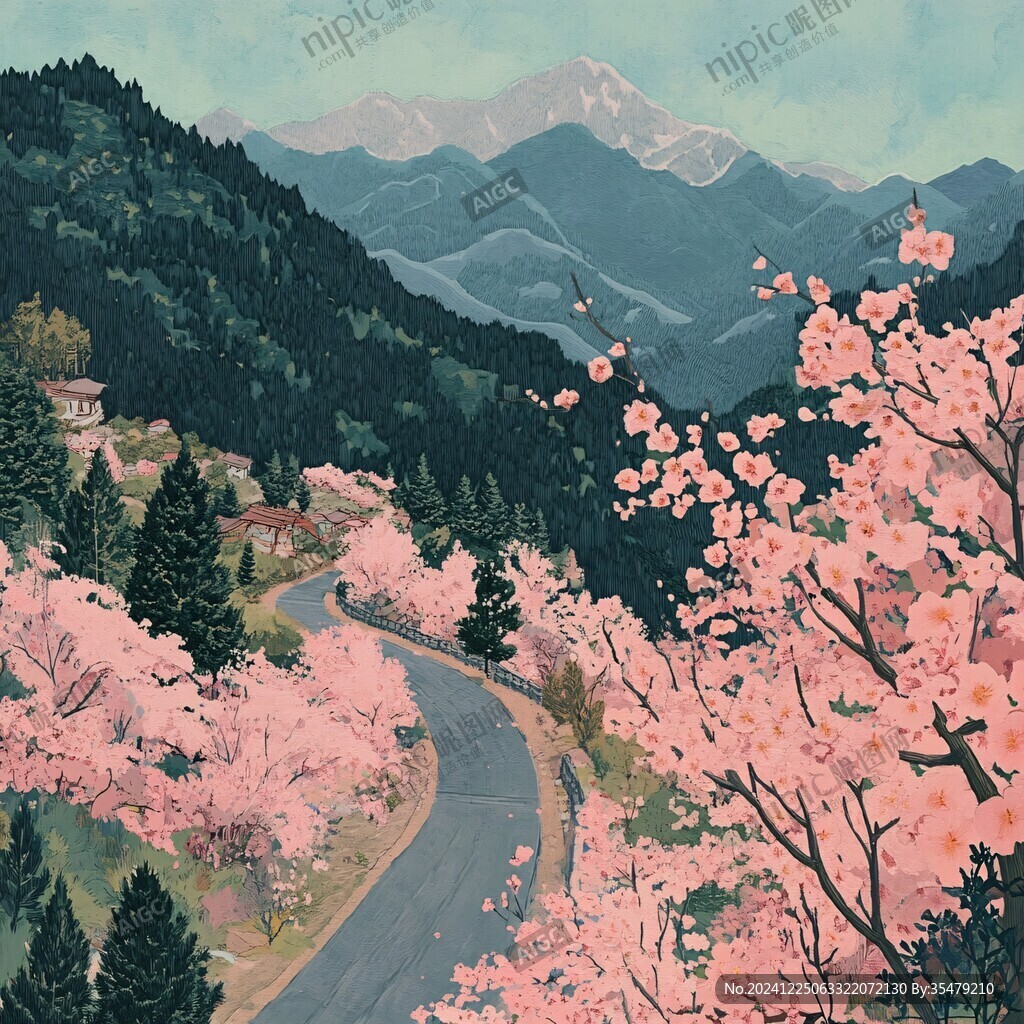 日系风景插画