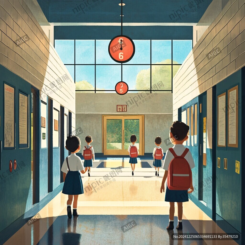 校园场景插画