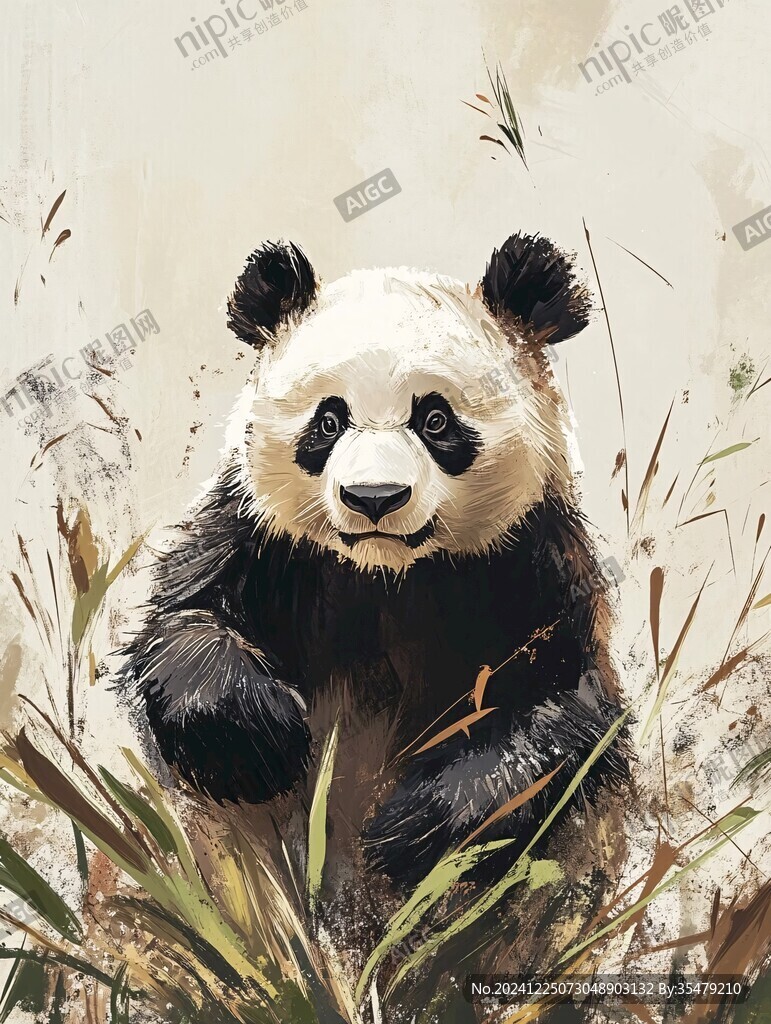 熊猫绘本插图插画