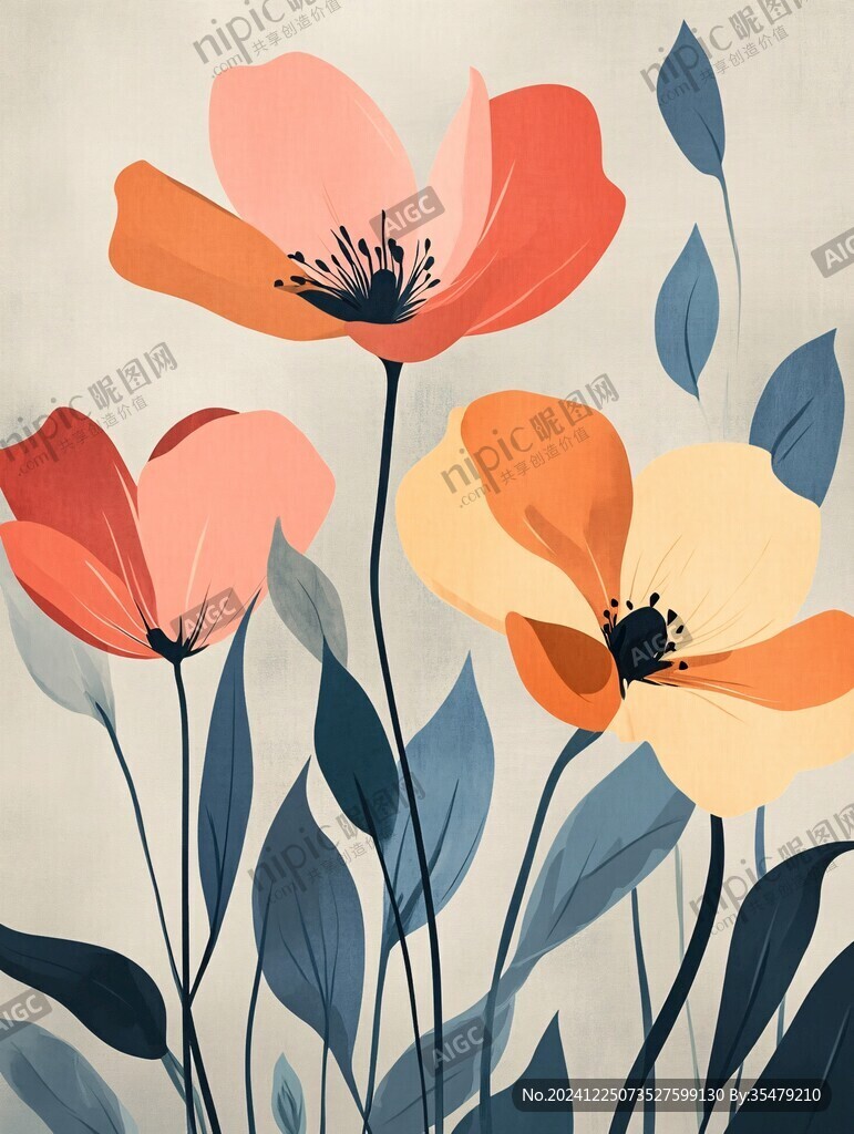 高清色块花卉