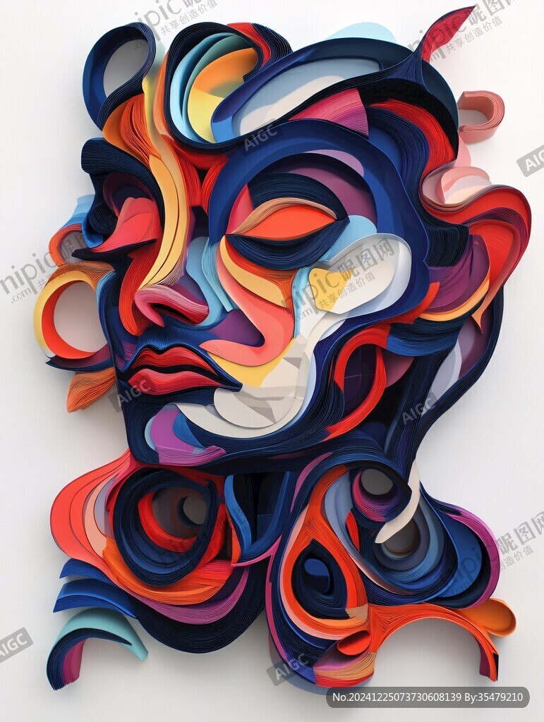 扭曲人像插画