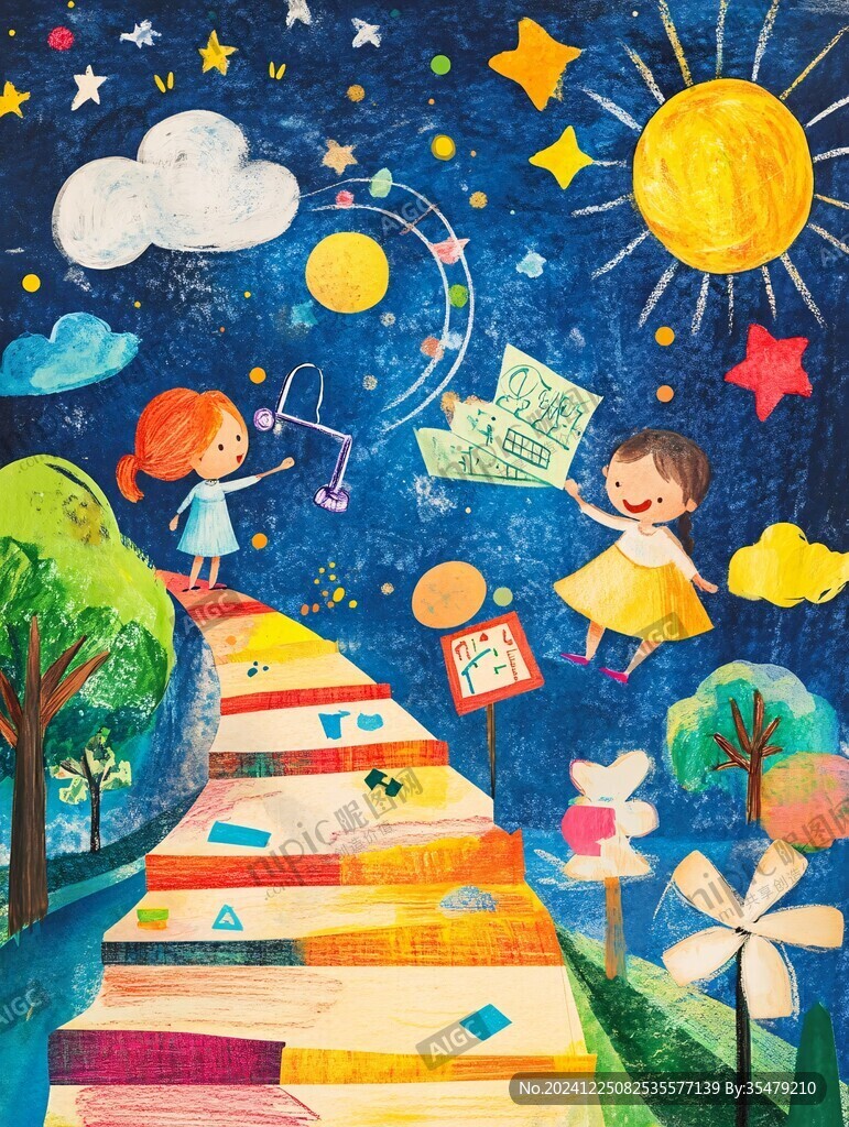 梦幻儿童插画