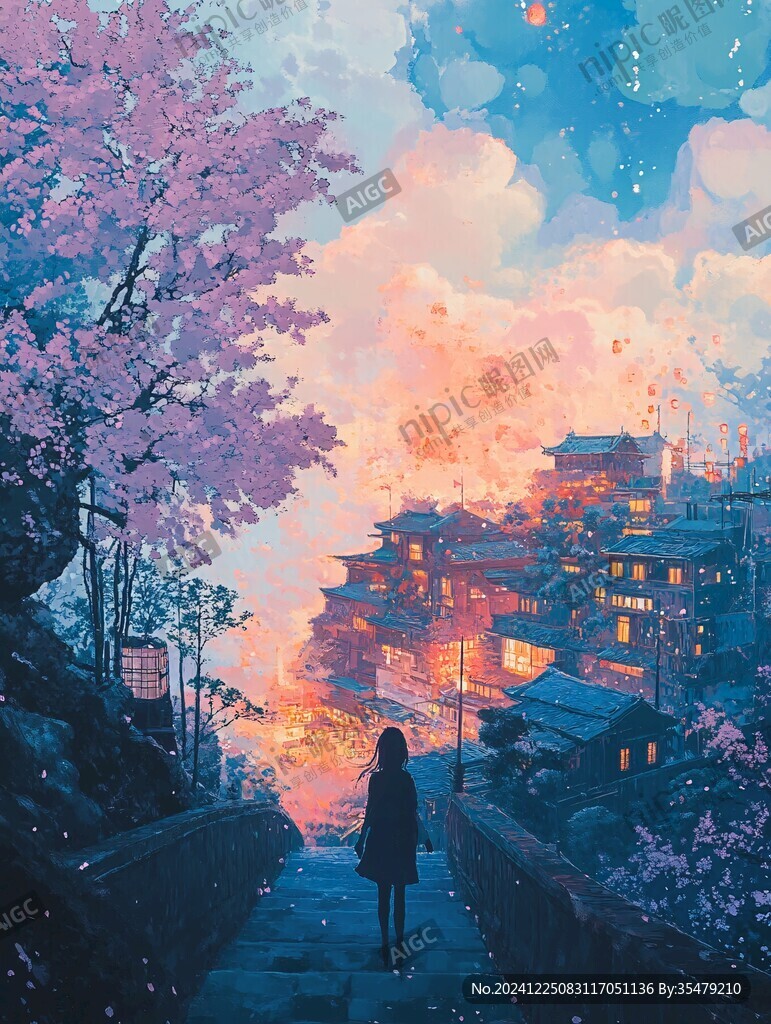 日系风景插画