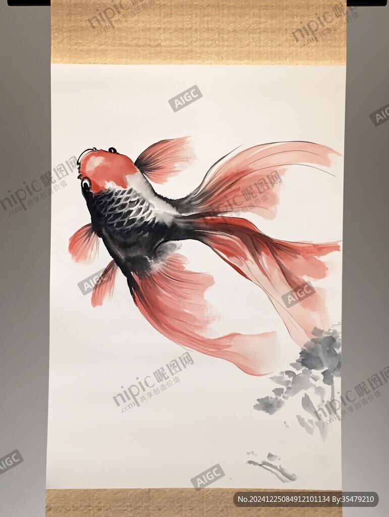 红鲤鱼手绘