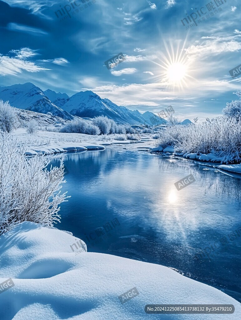阳光下冰天雪地