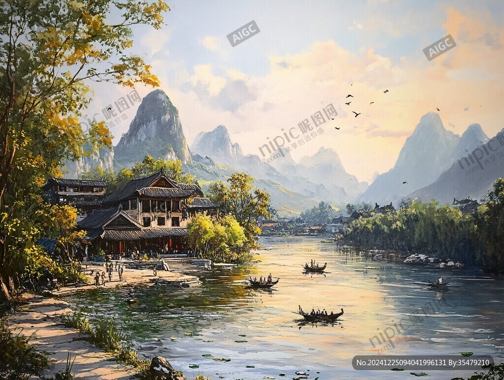 兴坪古镇油画