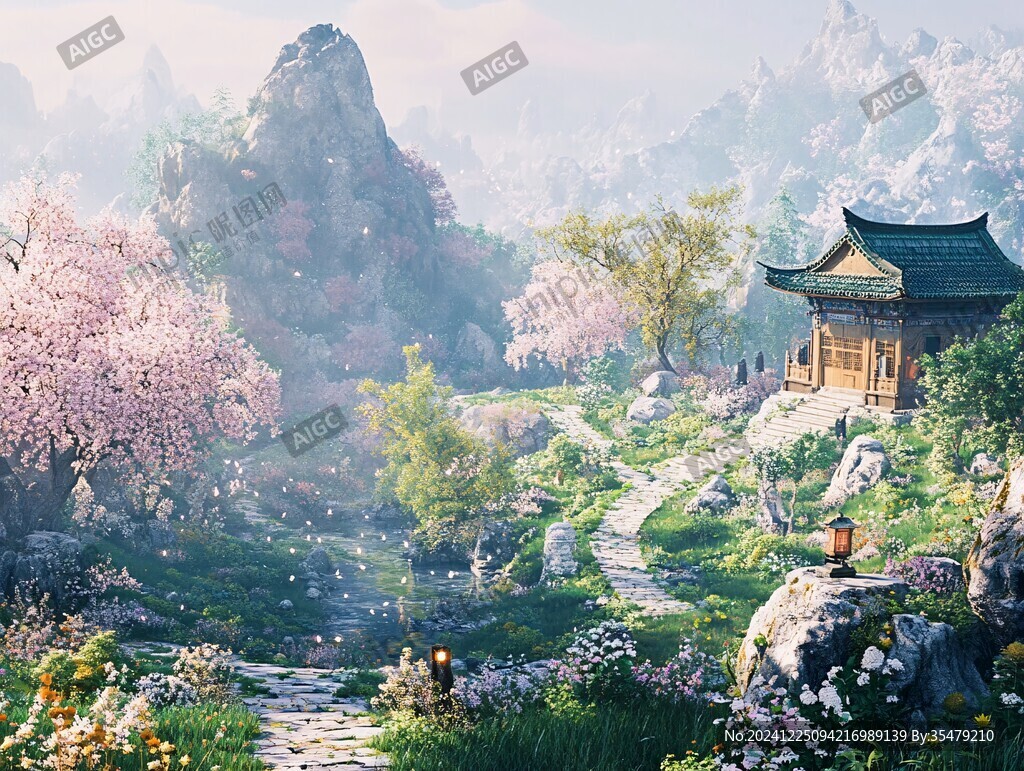 古风场景春暖花开