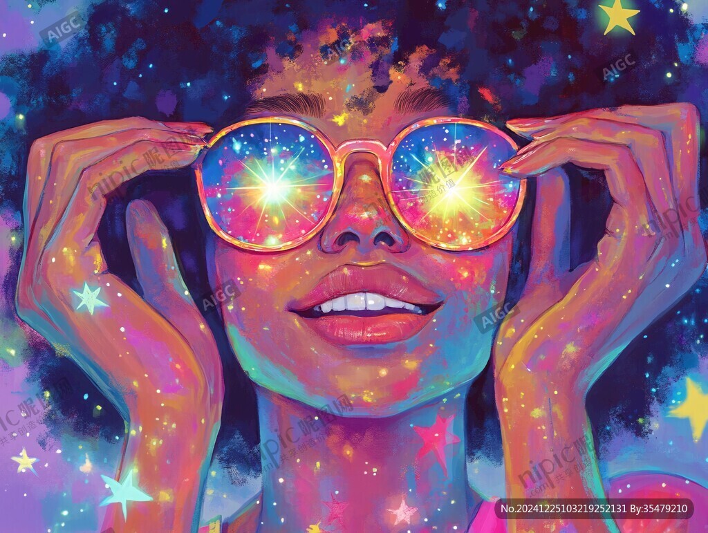 宇宙女孩插画