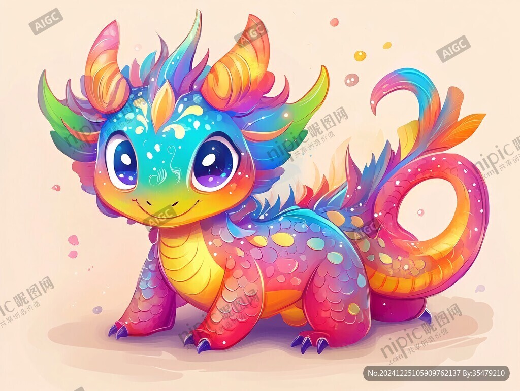 卡通龙年吉祥物插画