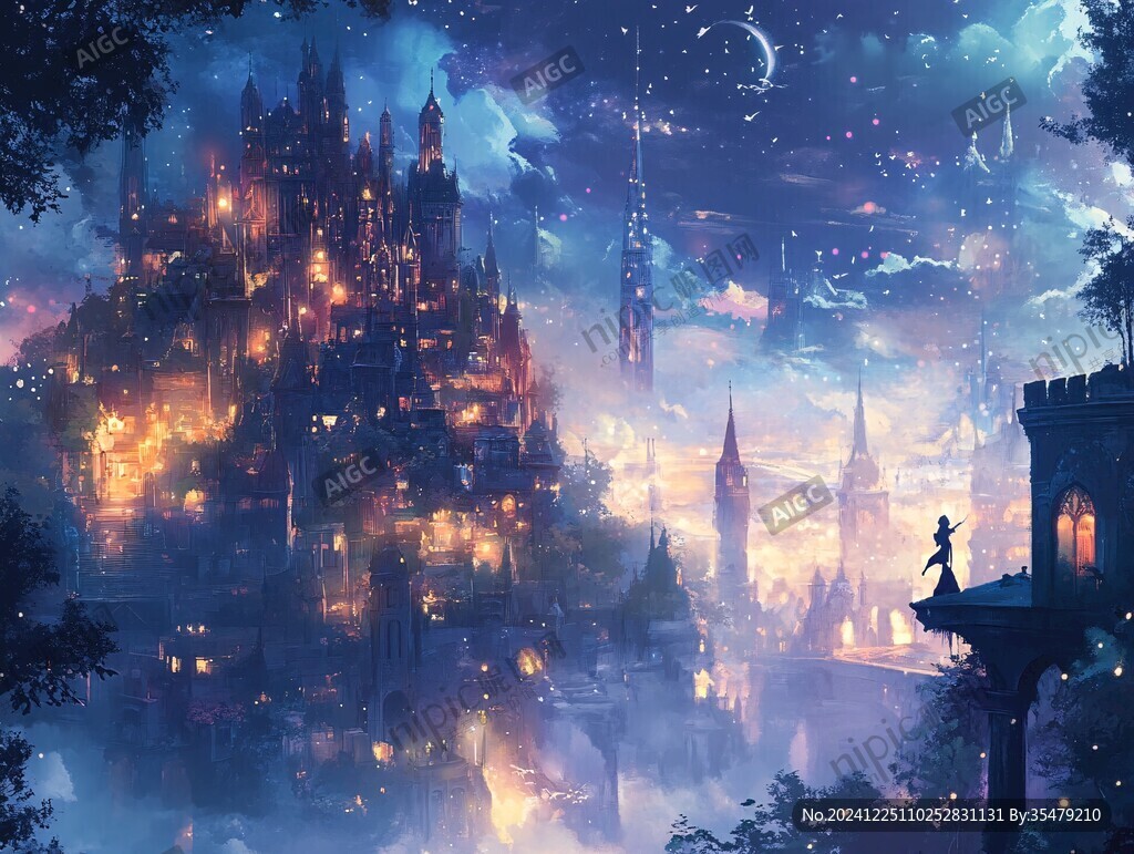 梦幻城堡插画