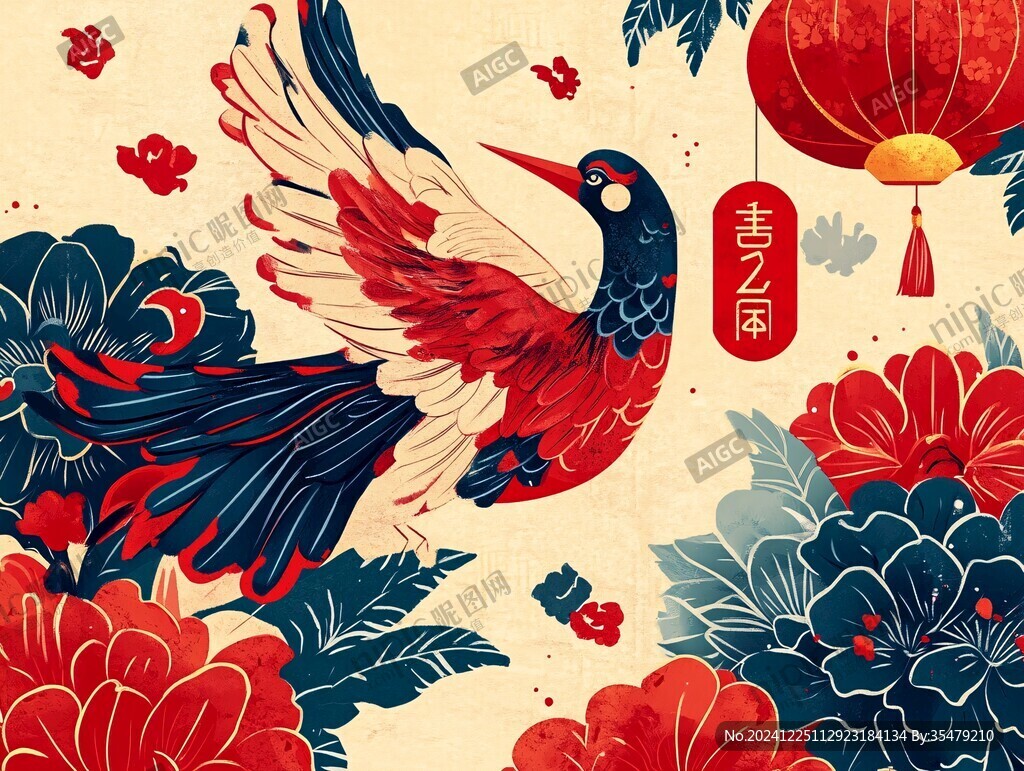 春节喜鹊报喜
