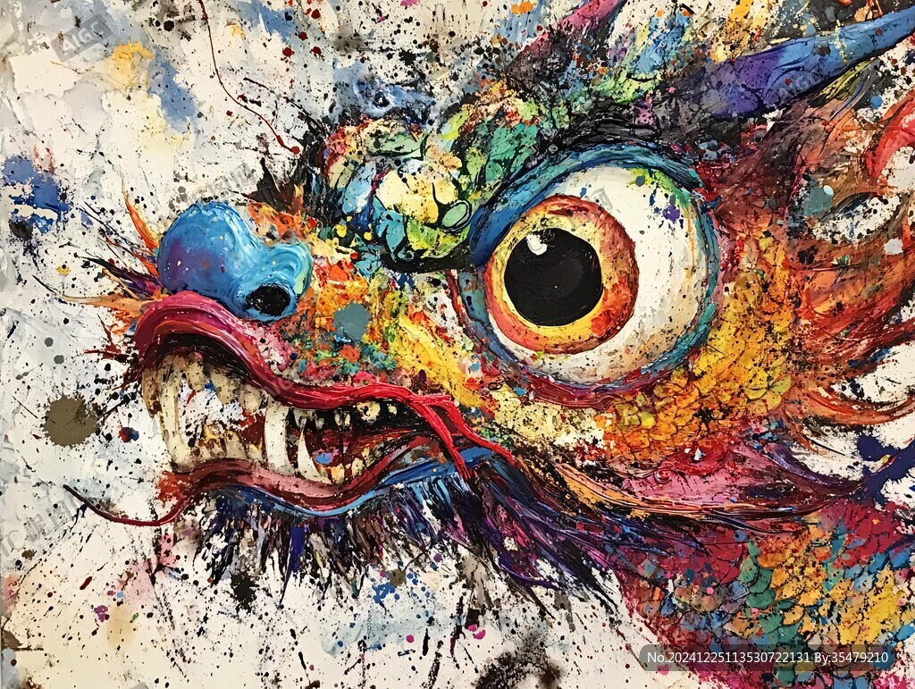 彩色龙绘画