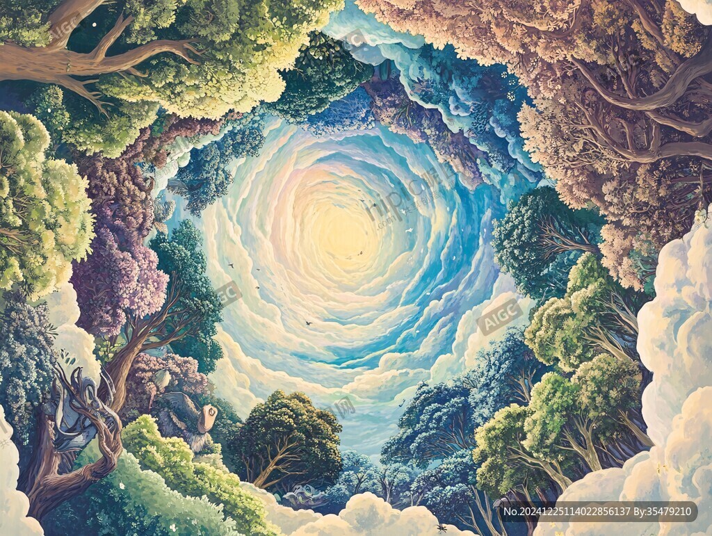 欧式装饰画时光隧道