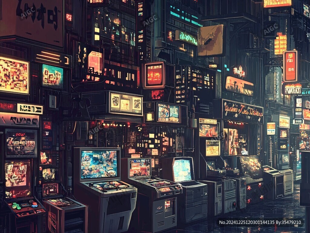 场景赛博插画