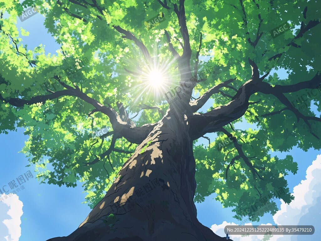 夏天大树乘凉