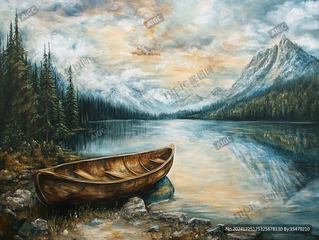 小船油画