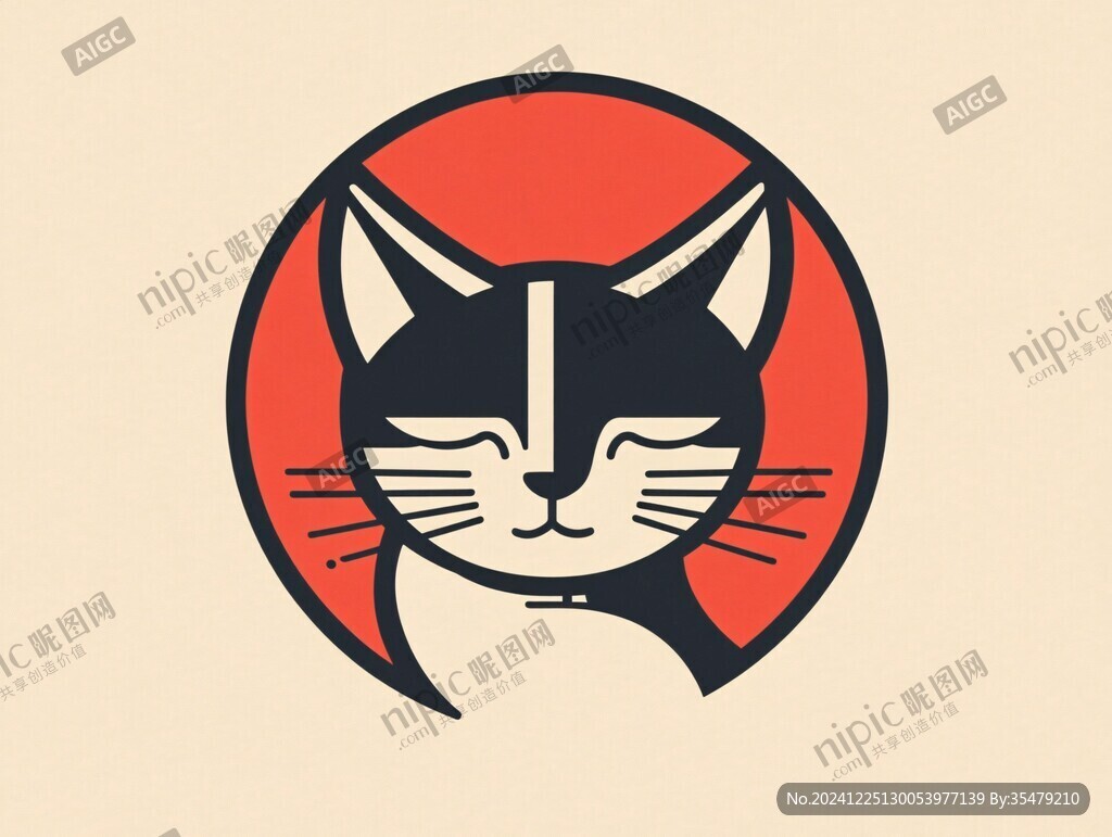 猫咪头像logo设计