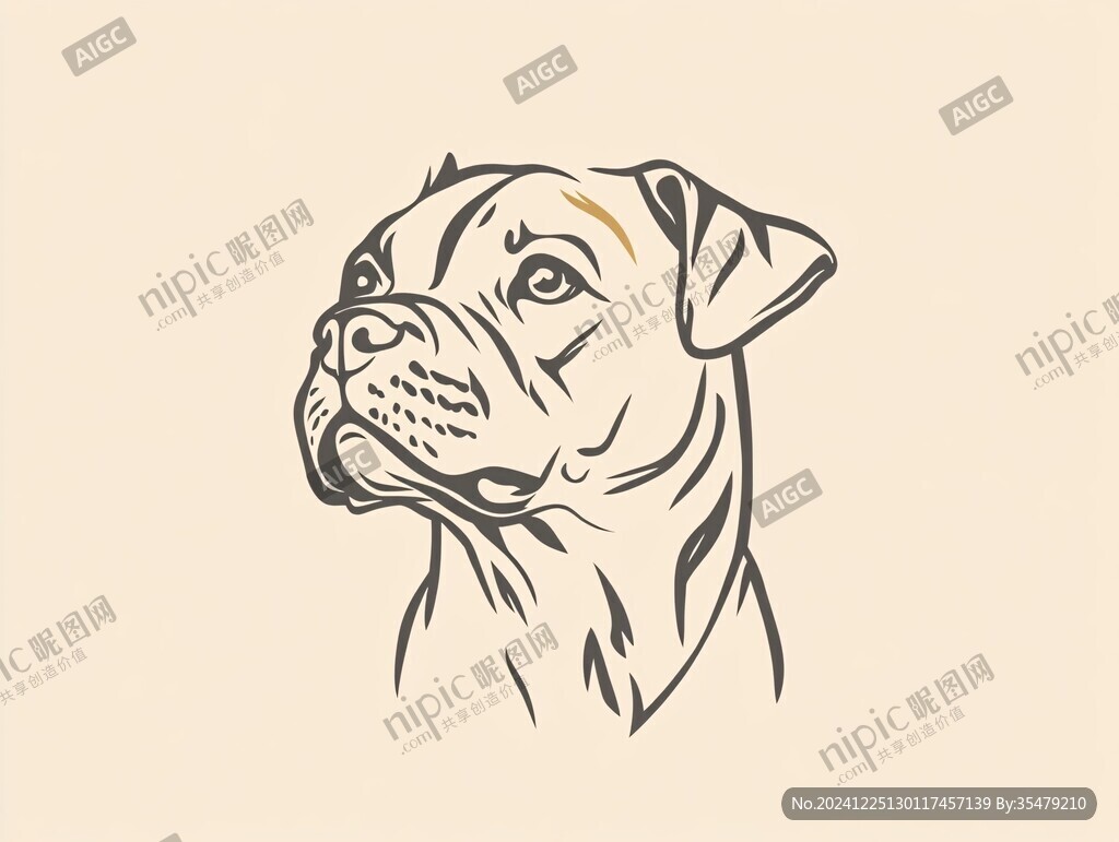 插画手绘狗logo