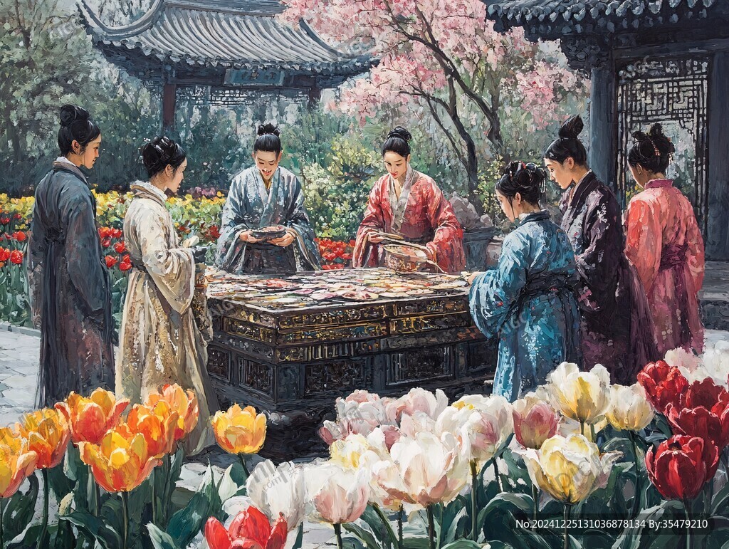古代下棋场景