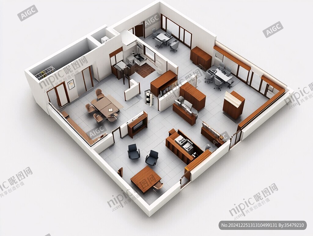 房间布局立体效果图