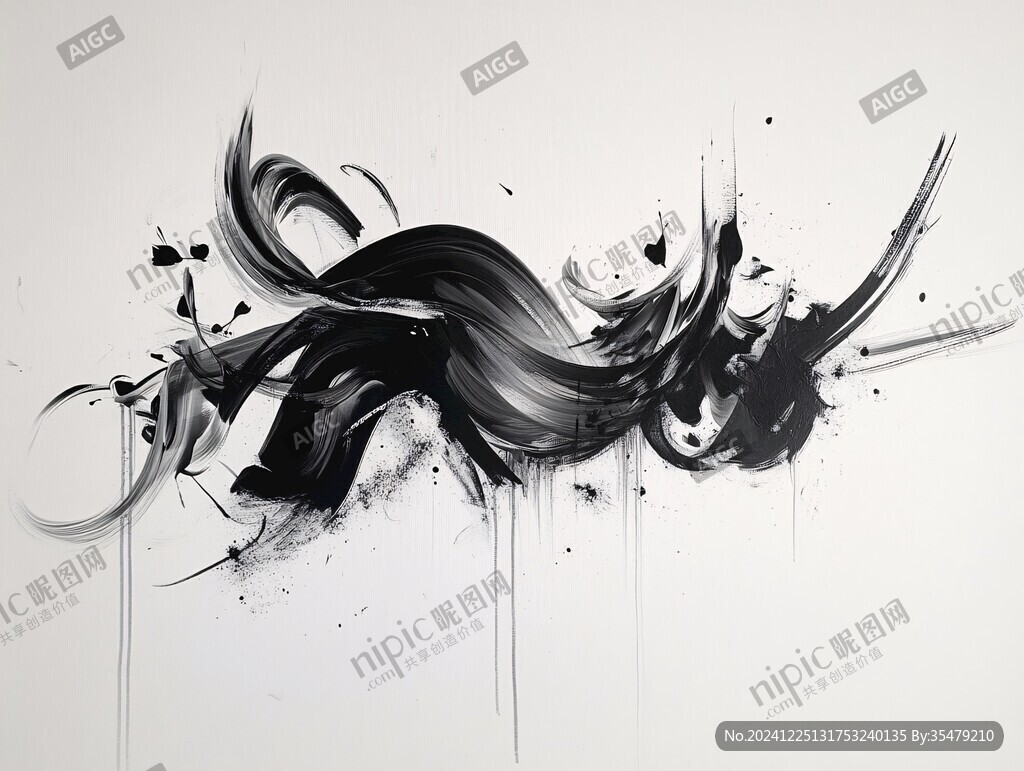 水墨涂鸦水中墨舞