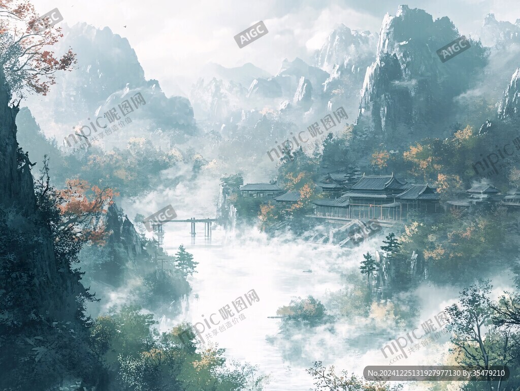 古风山水场景