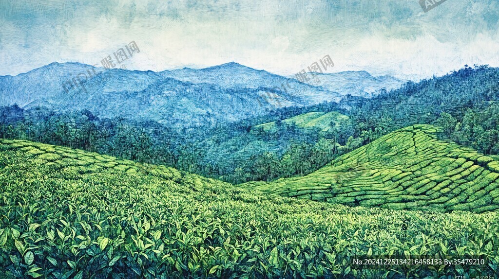 茶山油画