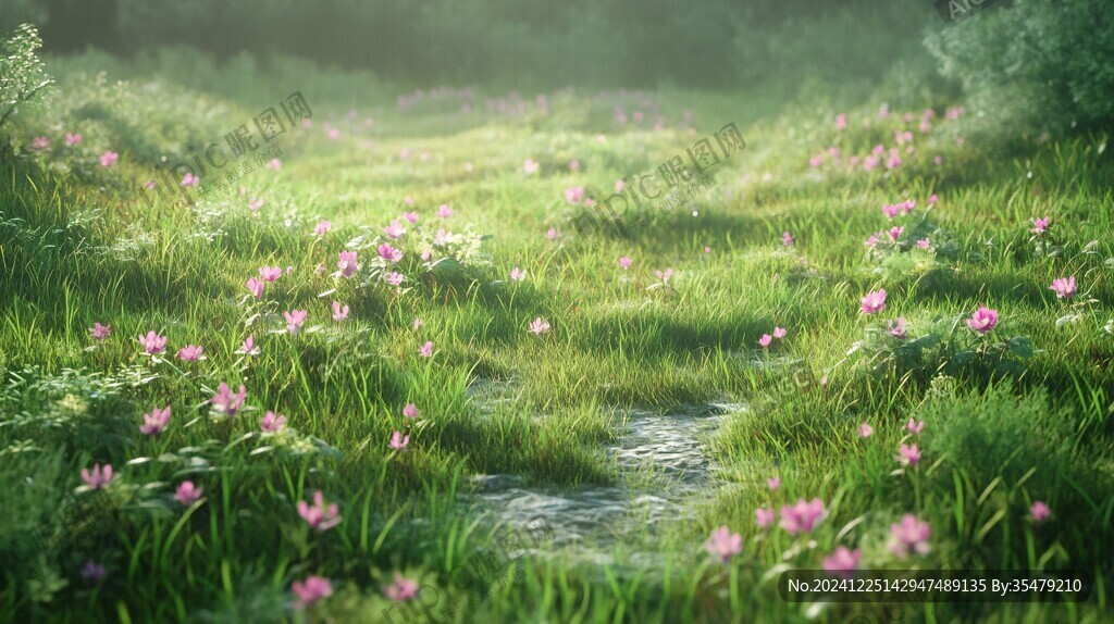 唯美梦幻花田场景
