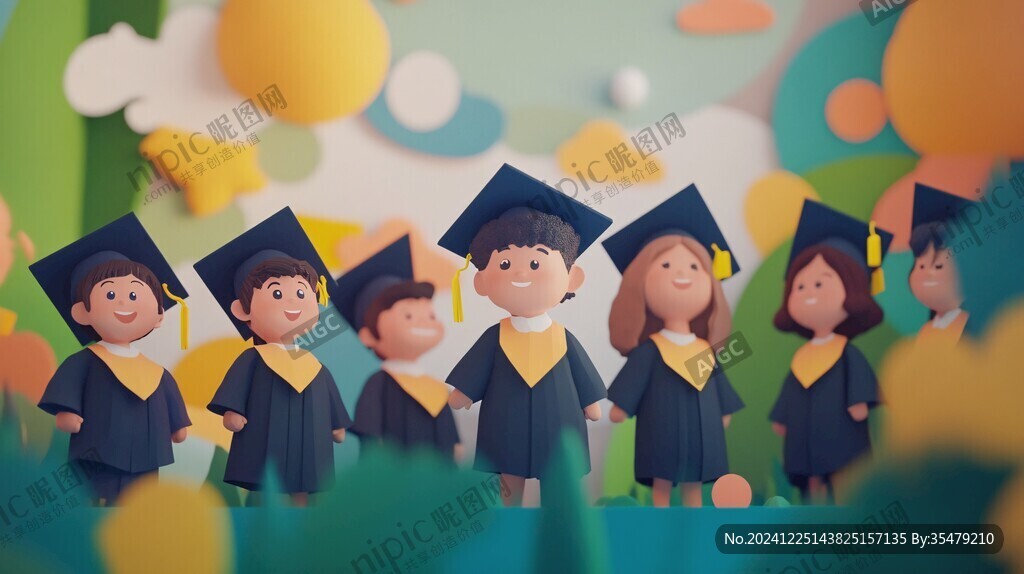 毕业生创意插画