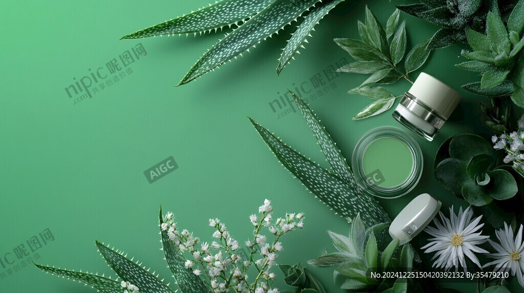 绿植背景饮料背景