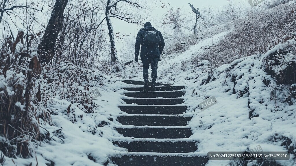 雪季户外爬山