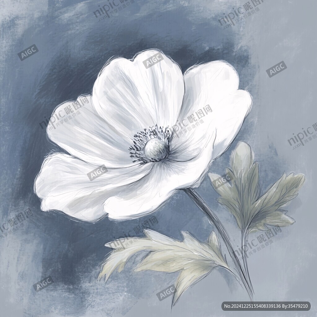 银莲花插画