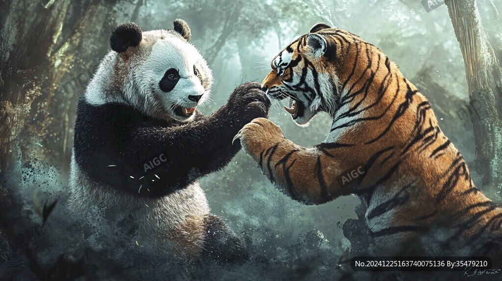打架的大熊猫