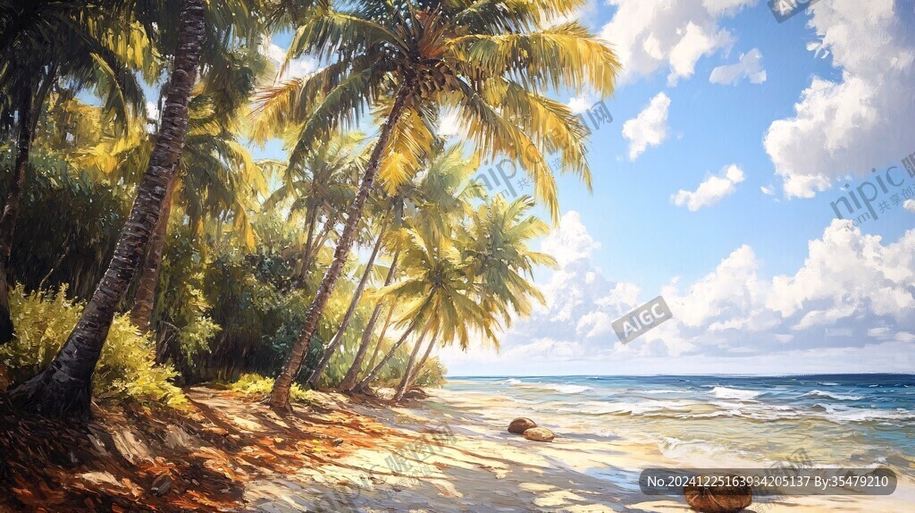 海滩风景画
