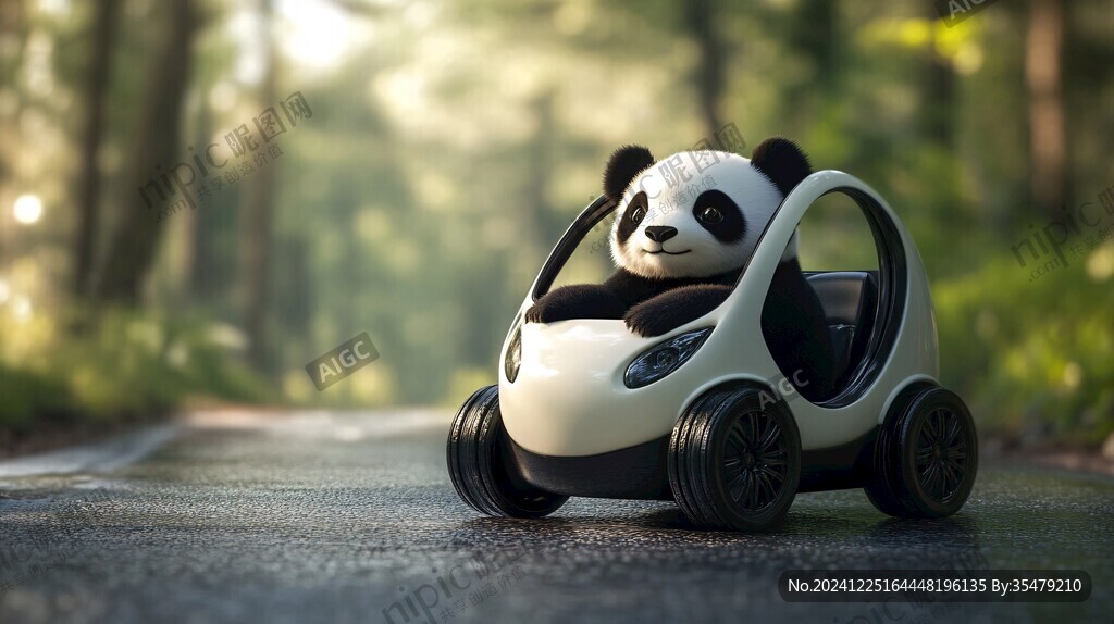 熊猫玩车