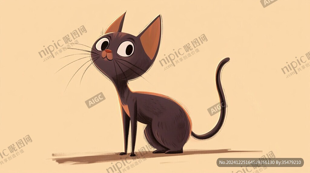 小黑猫插画