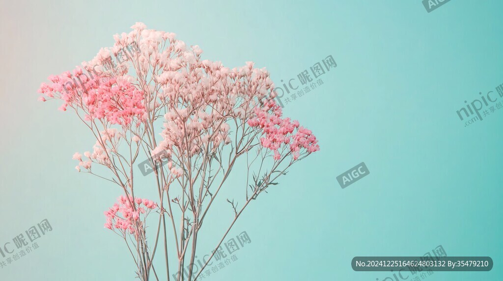 粉色的超现实极简主义树