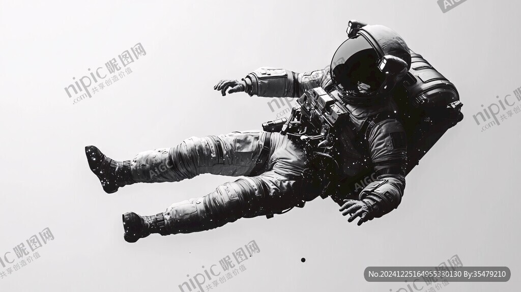 宇航员在失重的状态下漂浮