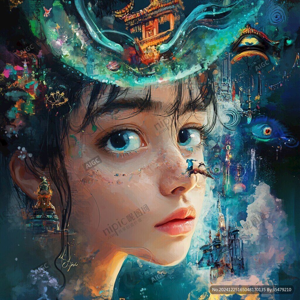 梦幻少女插画